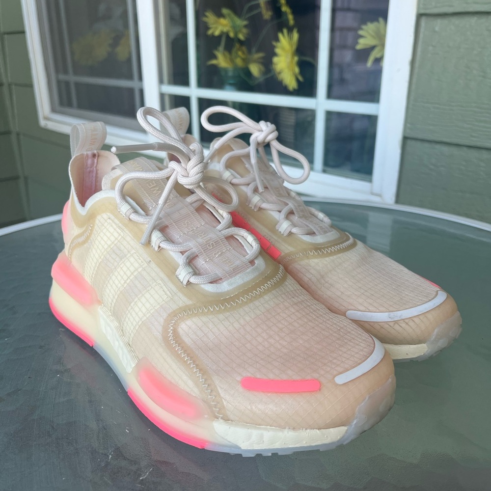 adidas Women's Sneakers - Cream and Pink